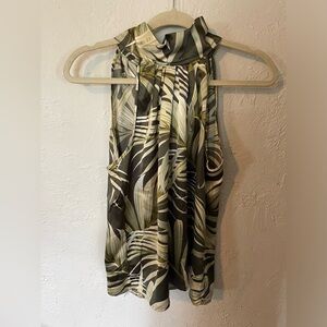 Rachel Roy Tropical Leaf Print Halter Top